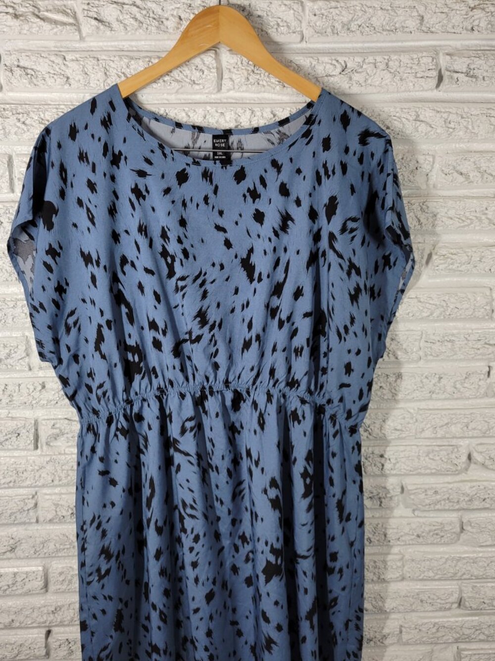 Emery Rose Womens Plus 2XL Dress Fit Flare Mini Sleeveless Blue Black WAT53E - Picture 4 of 12